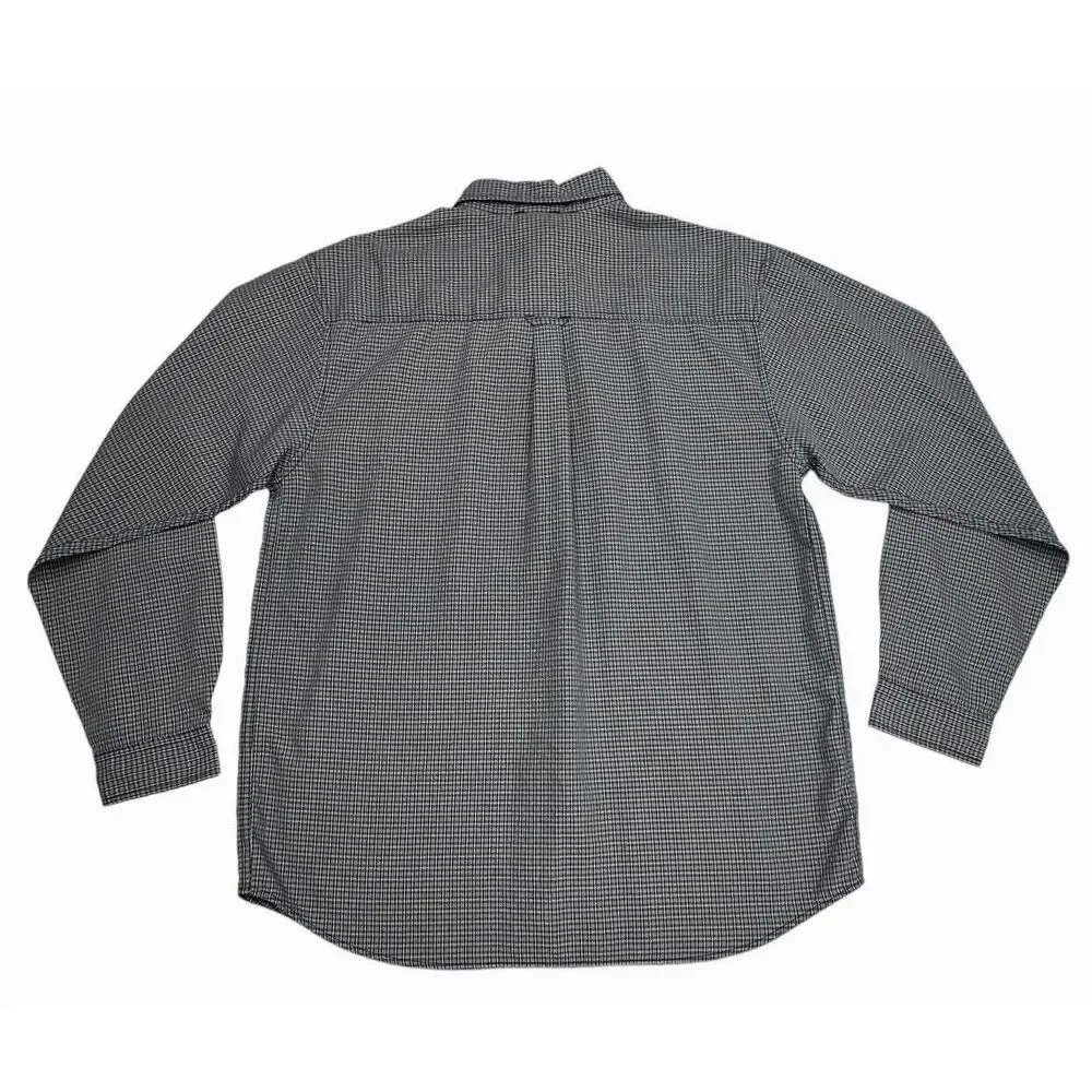 The North Face Button Down Blue Checkered Long Sleeve Outdoor Hiking Size Medium